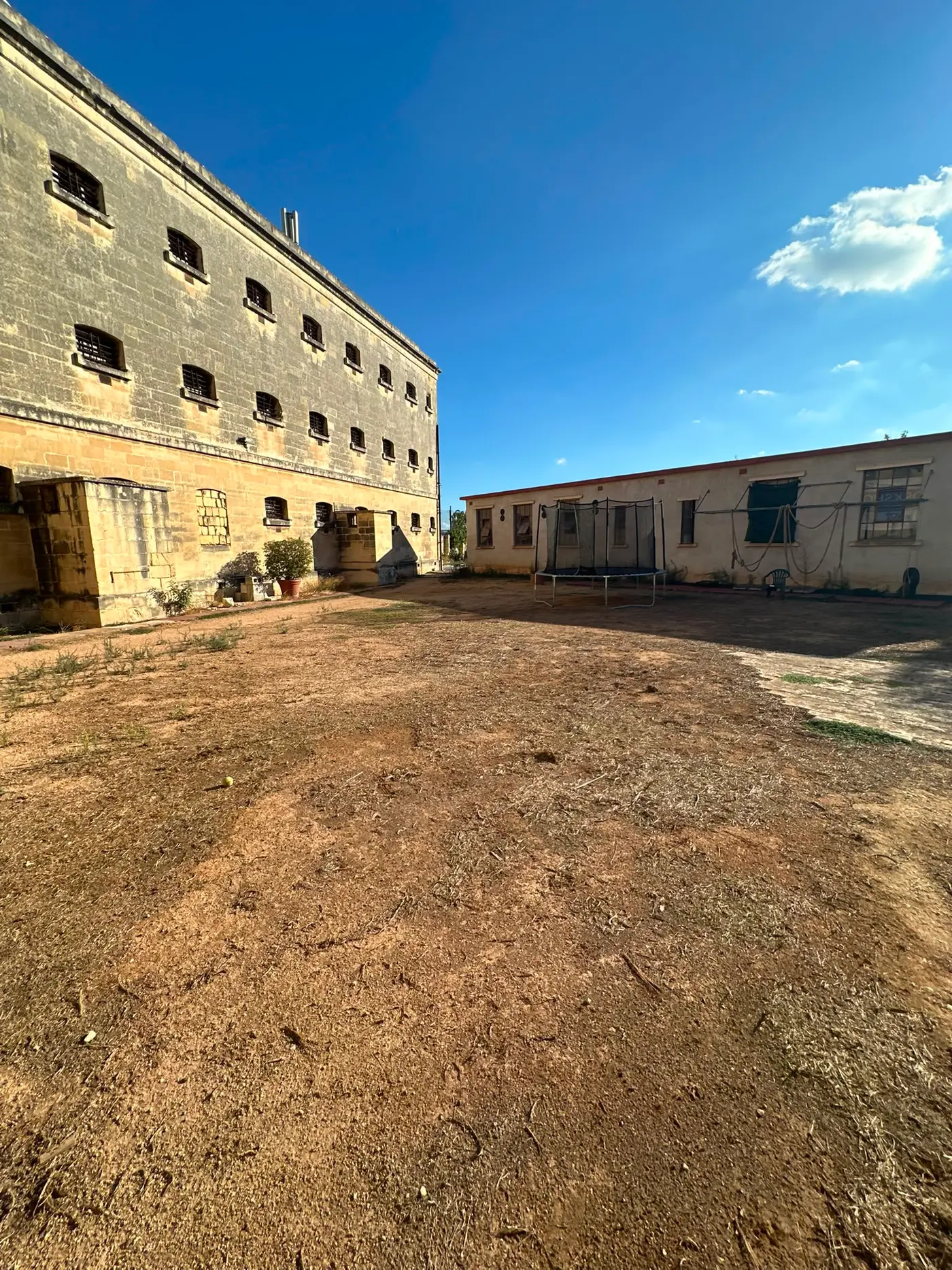 The prison exercise yard